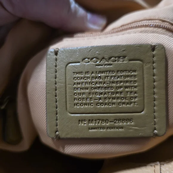 Coach Denim and Black Floral Crossbody Bag - Picture 15 of 15